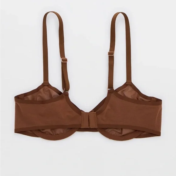 Aerie Smoothez Brown Unlined Mesh Balconette Bra - Picture 2 of 9